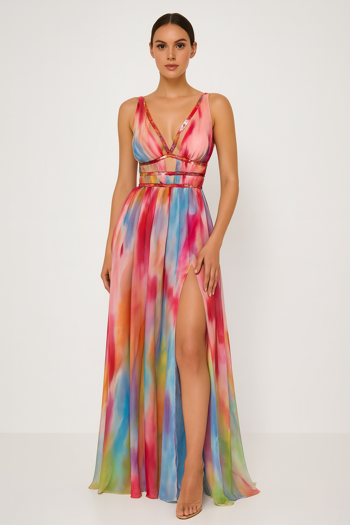 Freya™ | Gemaltes Maxi-Kleid