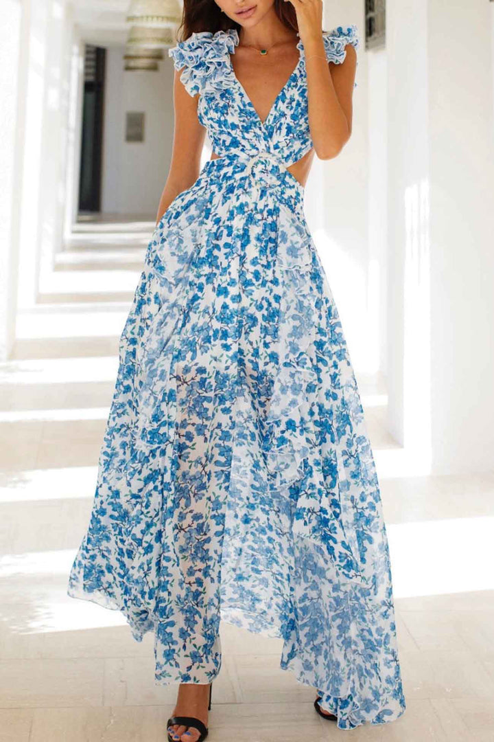 Isadora™ | Maxikleid mit Rüschensleeves und Cut-Outs