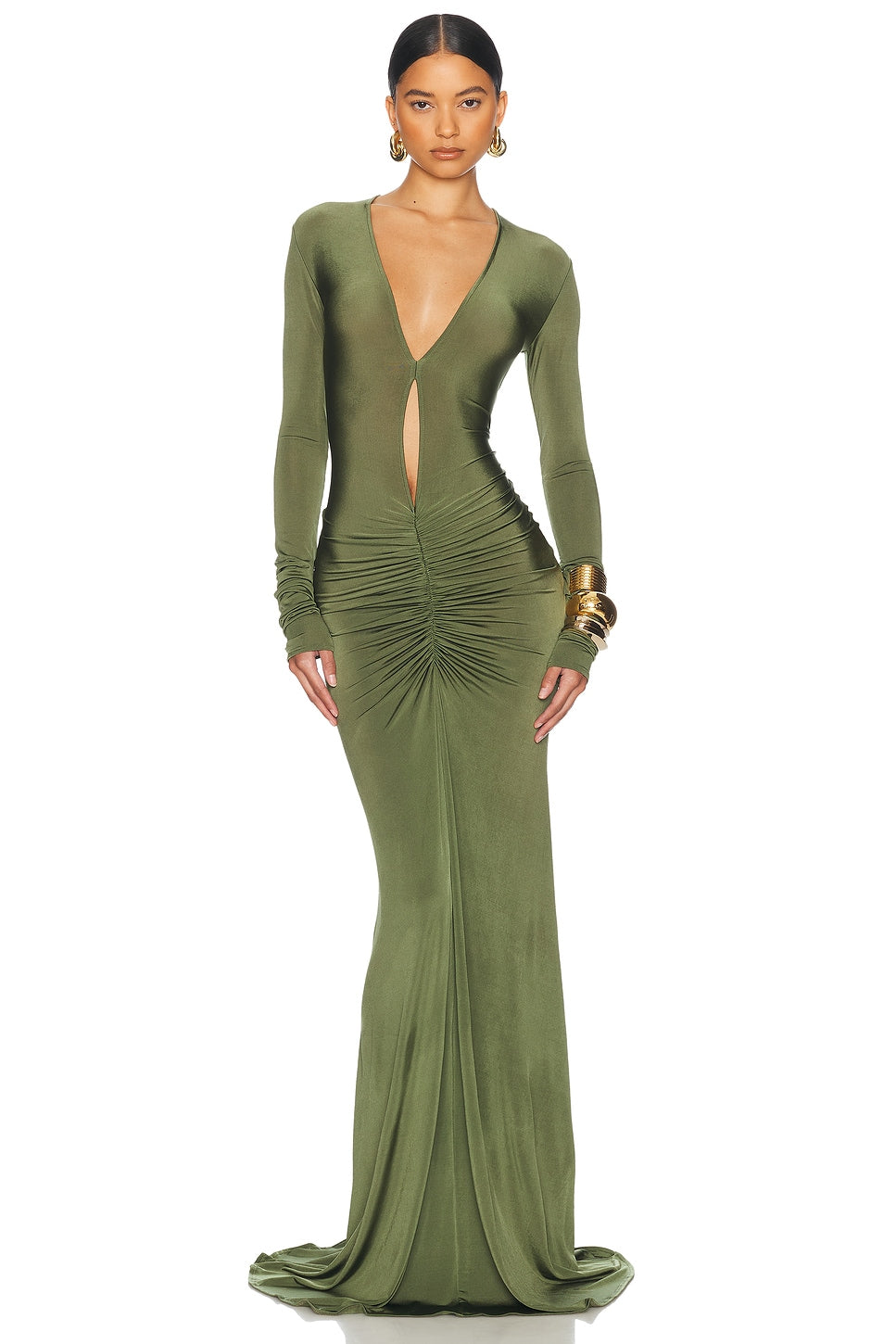 Aaliyah™ | Raffung Keyhole Maxikleid