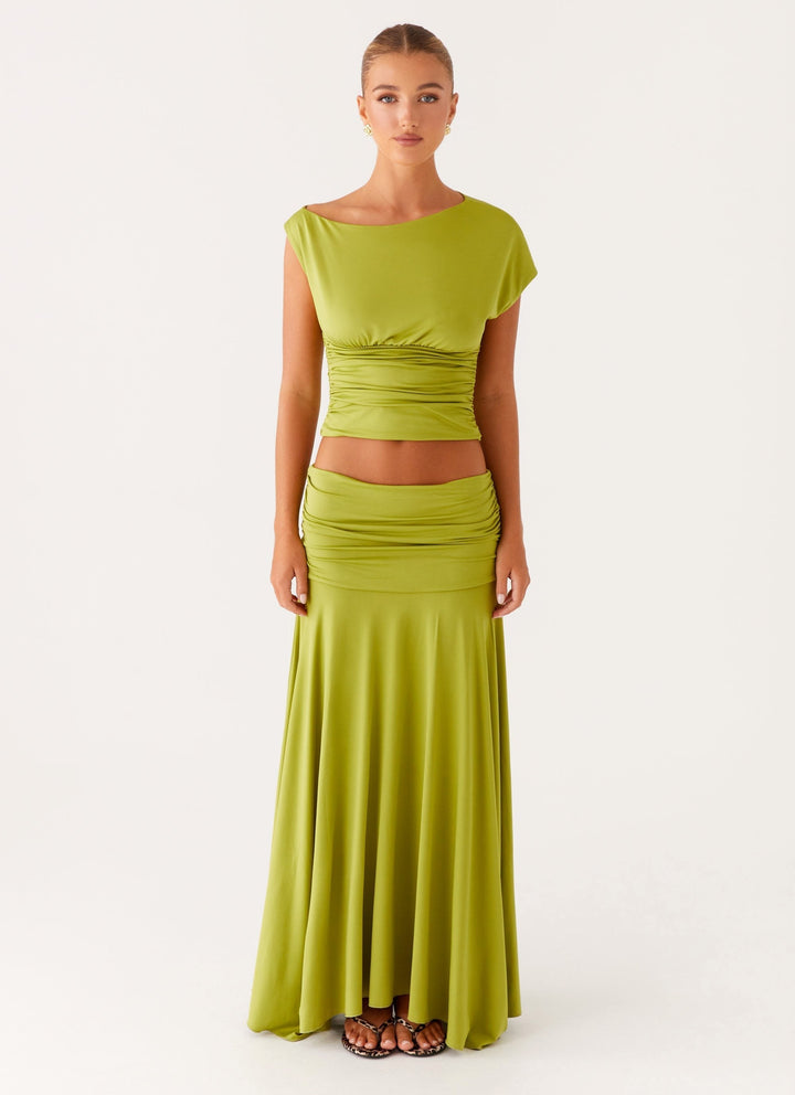Soraya™ | Raffung Ein-Schulter Maxi Kleid