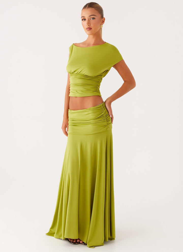 Soraya™ | Raffung Ein-Schulter Maxi Kleid