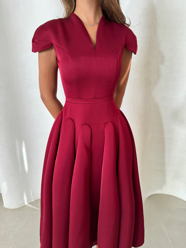 Elora™ | Plissiertes Midi-Kleid