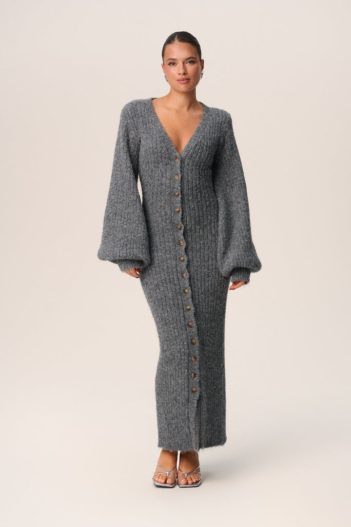 Noelle™ | Gemütliches Strick-Maxikleid mit Knöpfen