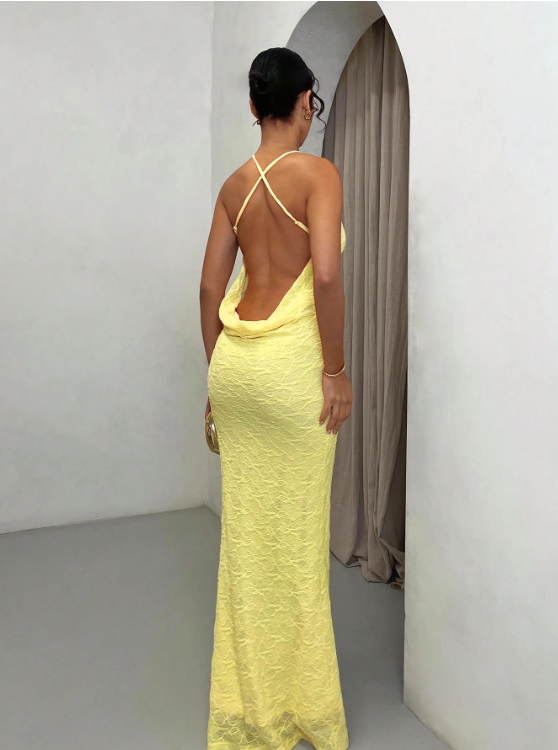 Yvette™ | Sunshine Lace Maxi-Kleid