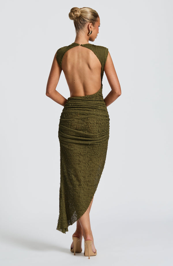 Soraya™ | Texturiertes asymmetrisches Midikleid