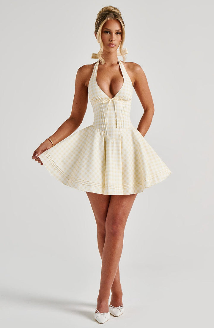 Amelie™ | Gingham Halter Mini-Kleid