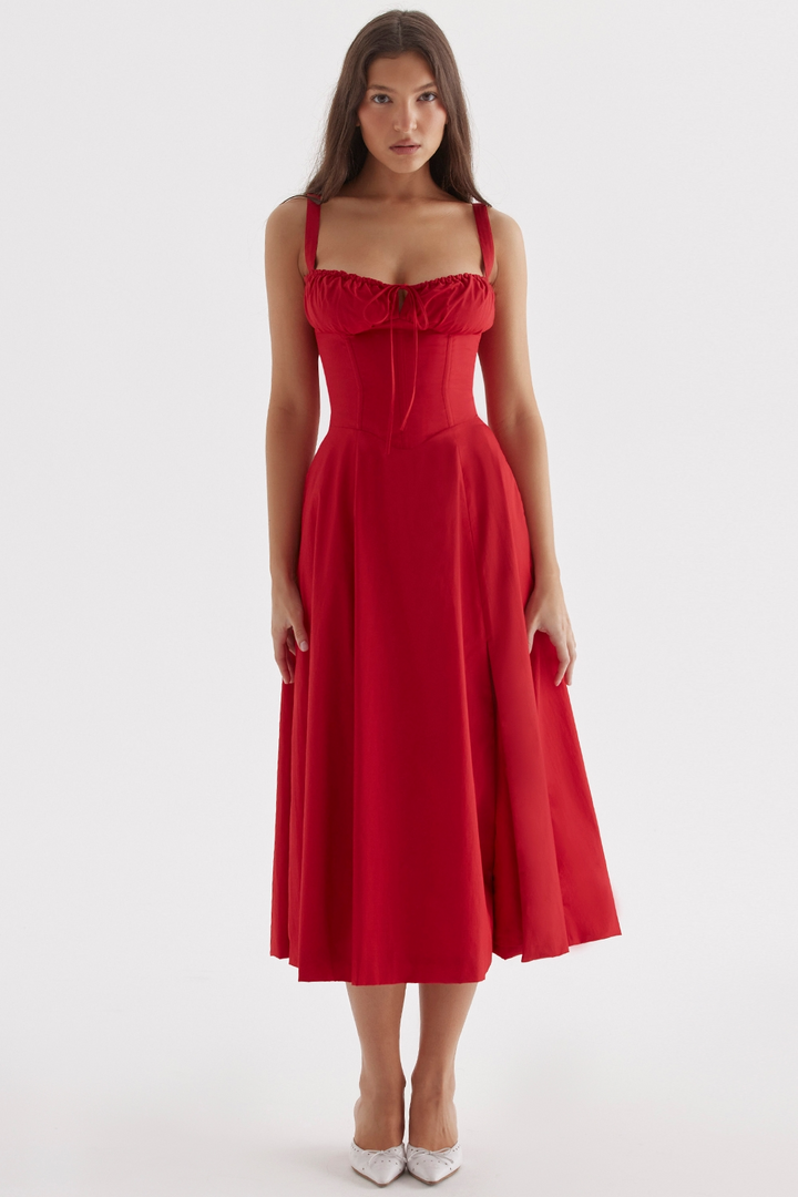 Vivienne™ | Romantisches Korsett-Midi-Kleid