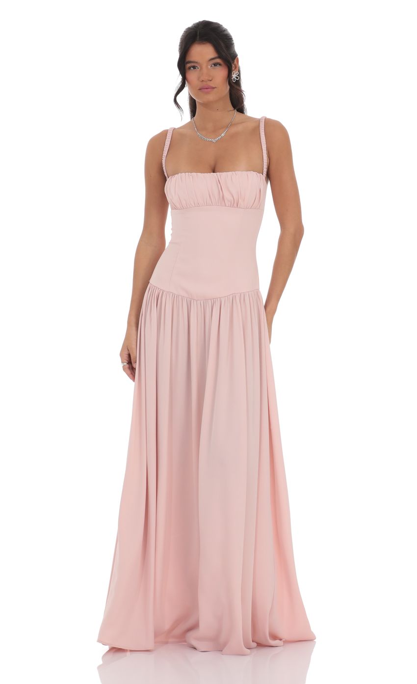 Estelle™ | Satin Raffung Bust Maxi Kleid