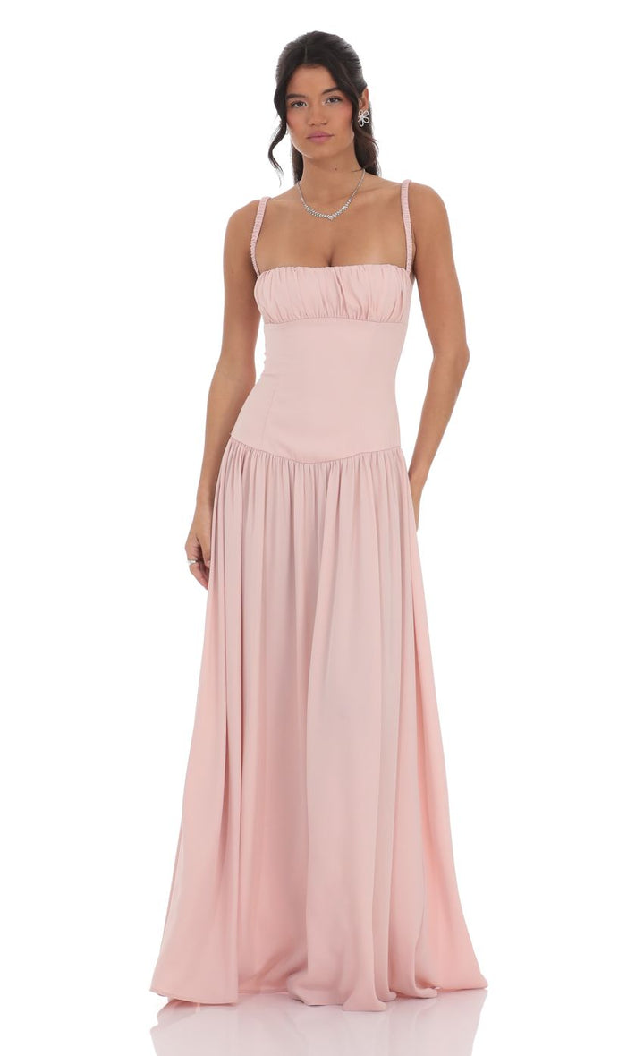 Estelle™ | Satin Raffung Bust Maxi Kleid