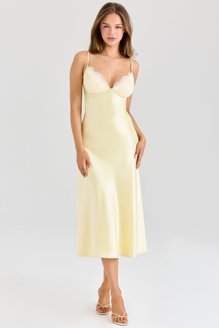 Felicity™ | Butter Satin Bias Midi Kleid