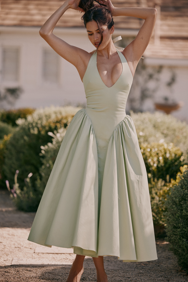 Liana™ | Raffung Midi Kleid