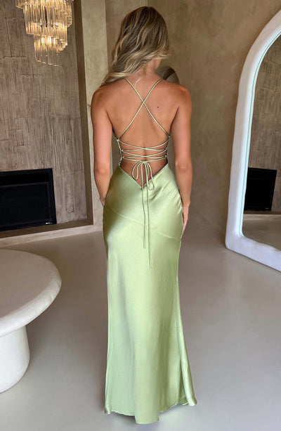 Amara™ | Satin Schlitz Maxi Kleid