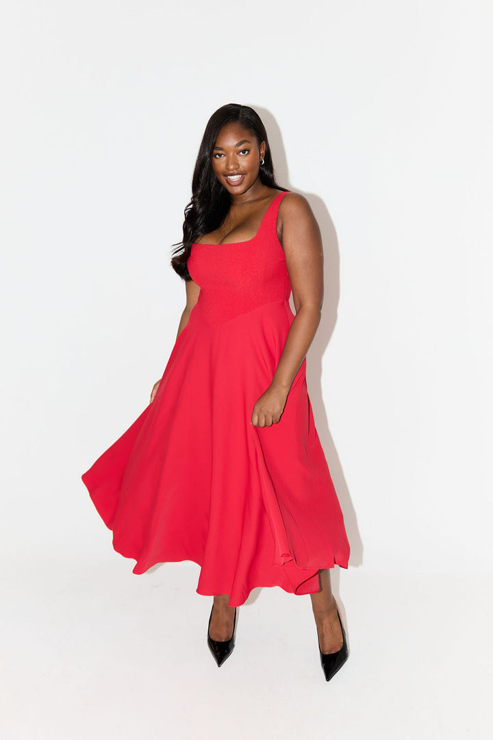 Amelia™ | Zeitloses Fließendes Midi-Kleid