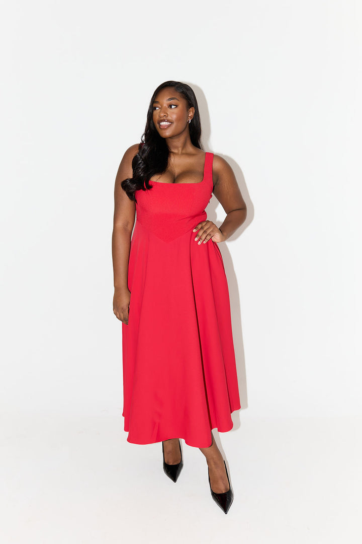 Amelia™ | Zeitloses Fließendes Midi-Kleid