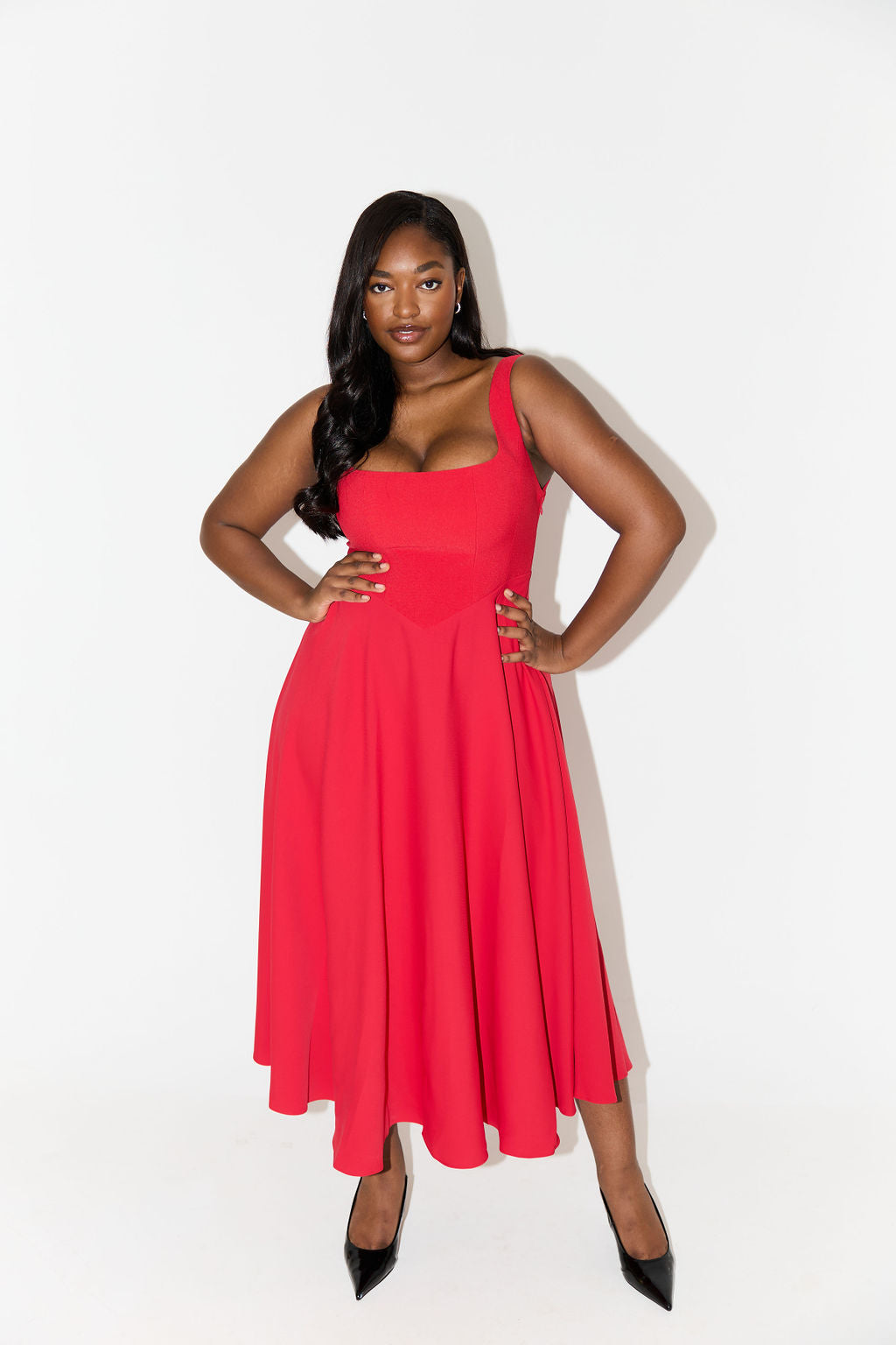 Amelia™ | Zeitloses Fließendes Midi-Kleid