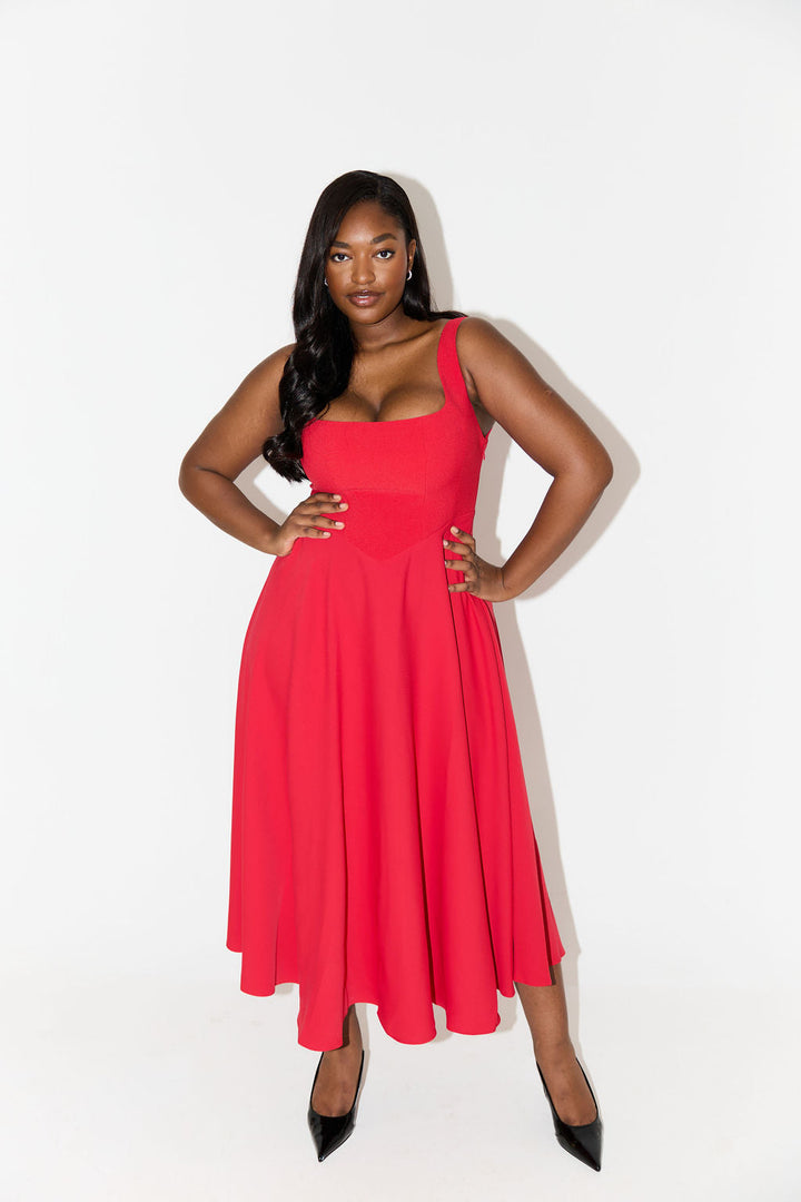 Amelia™ | Zeitloses Fließendes Midi-Kleid