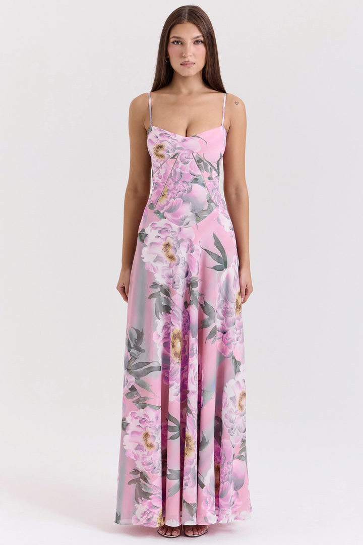 Seren™ | Vintage Floral Lace Back Maxi Dress