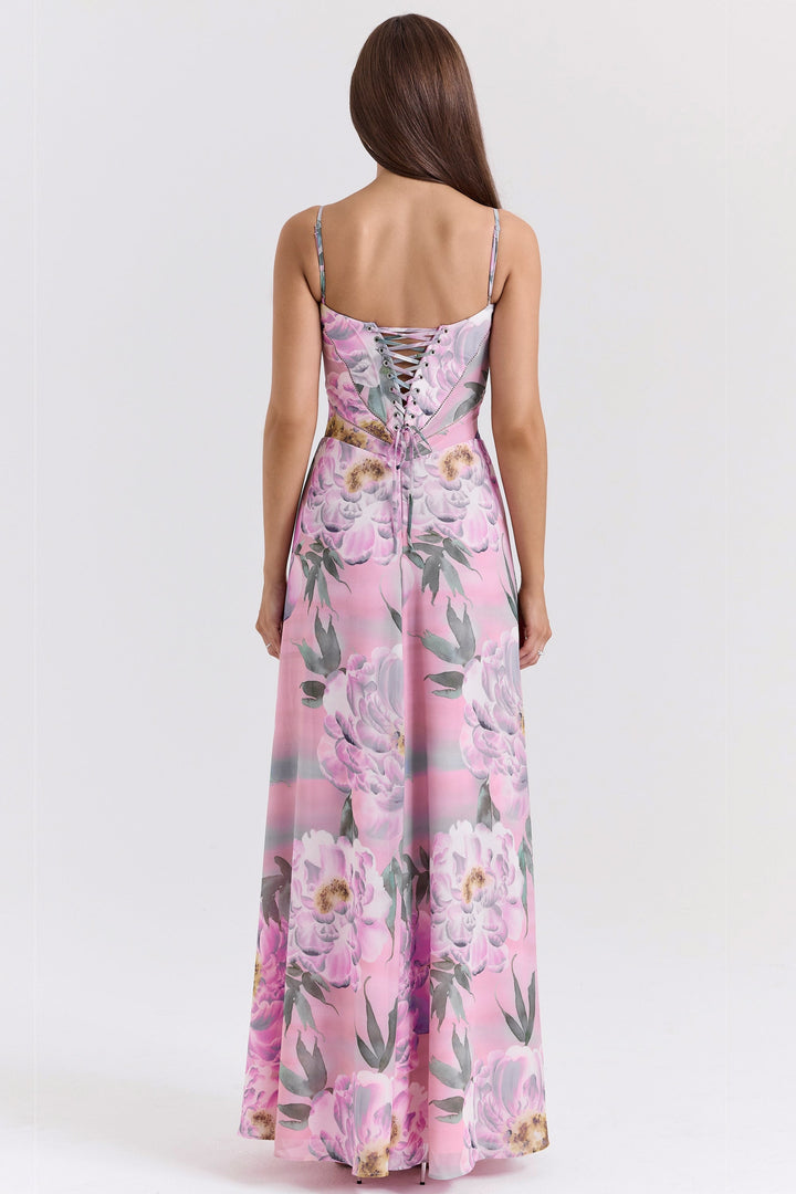 Seren™ | Vintage Floral Lace Back Maxi Dress