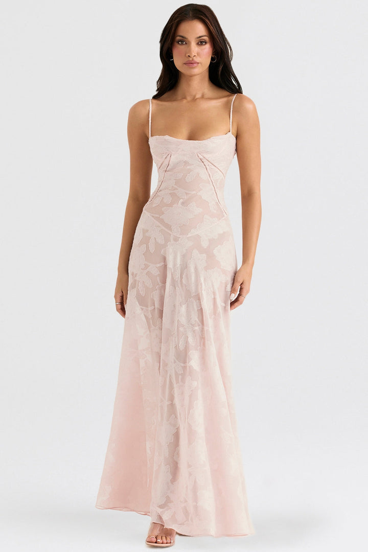 Seren™ | Vintage Floral Lace Back Maxi Dress