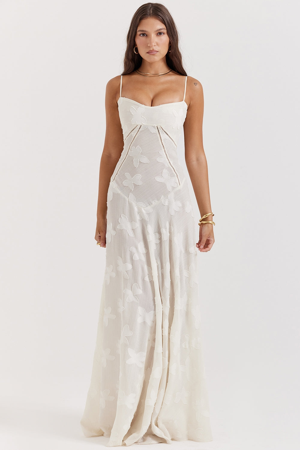 Seren™ | Vintage Floral Lace Back Maxi Dress