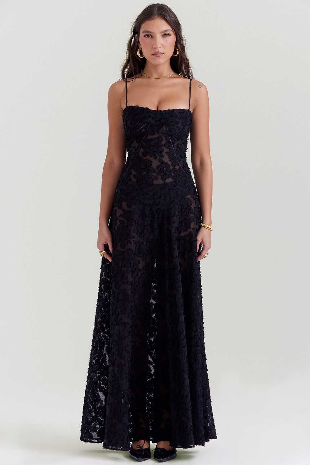 Seren™ | Vintage Floral Lace Back Maxi Dress