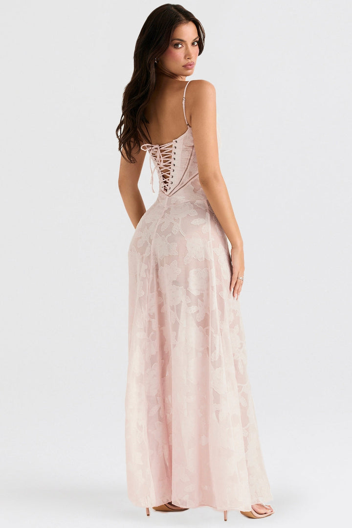 Seren™ | Vintage Floral Lace Back Maxi Dress