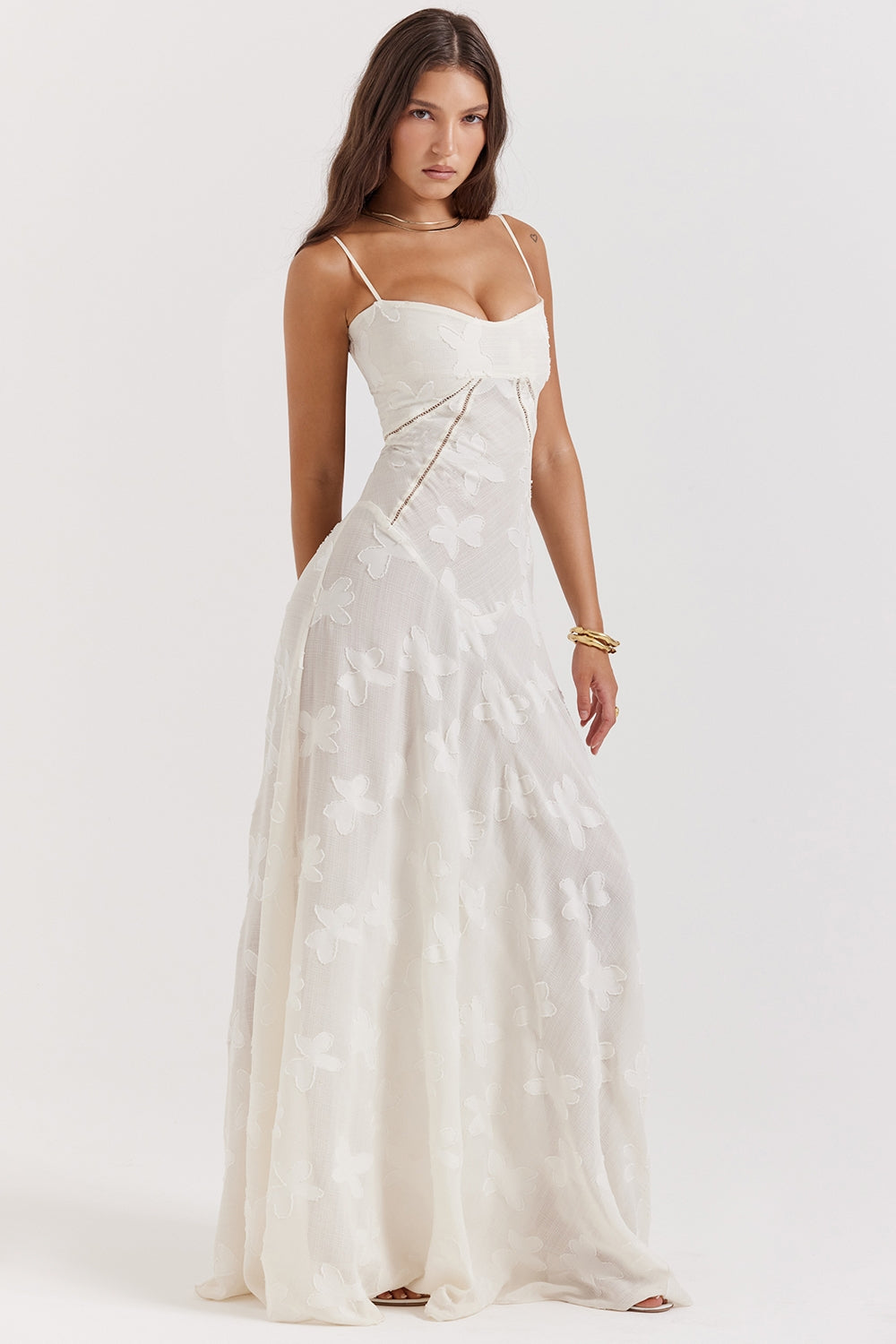 Seren™ | Vintage Floral Lace Back Maxi Dress