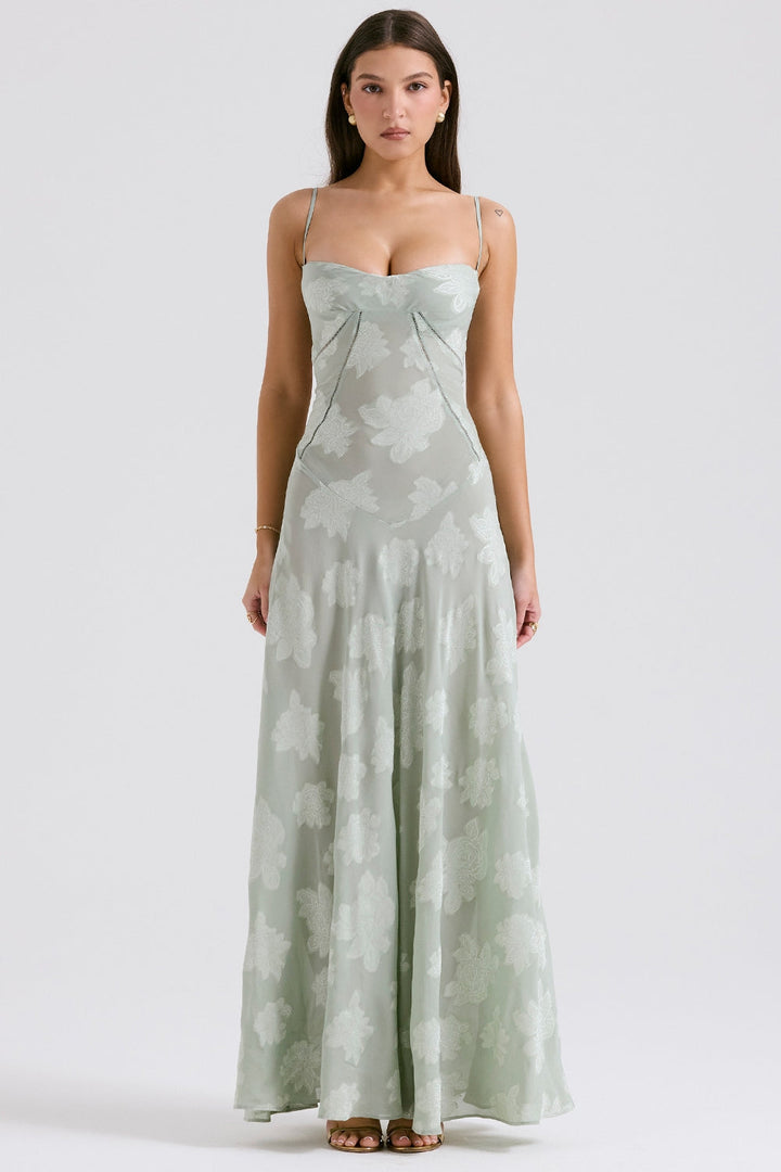 Seren™ | Vintage Floral Lace Back Maxi Dress