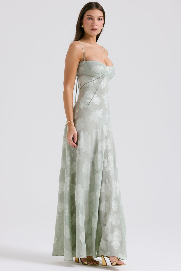 Seren™ | Vintage Floral Lace Back Maxi Dress
