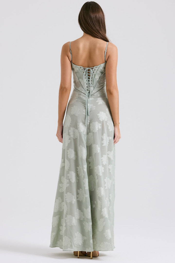 Seren™ | Vintage Floral Lace Back Maxi Dress