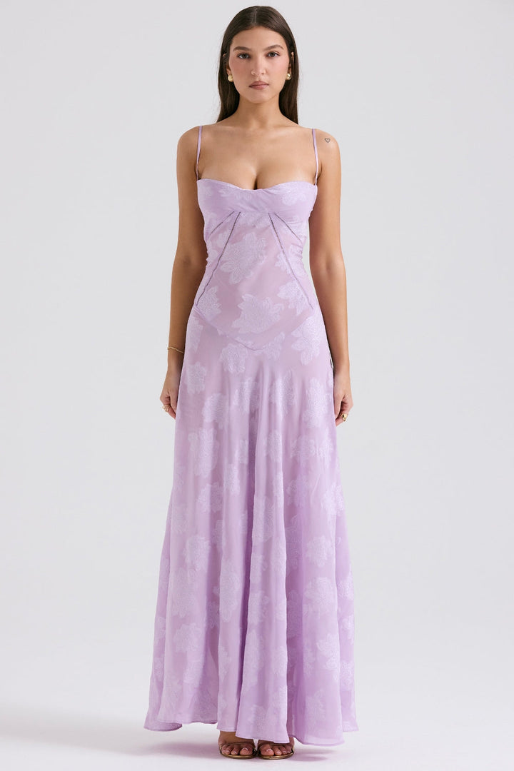 Seren™ | Vintage Floral Lace Back Maxi Dress