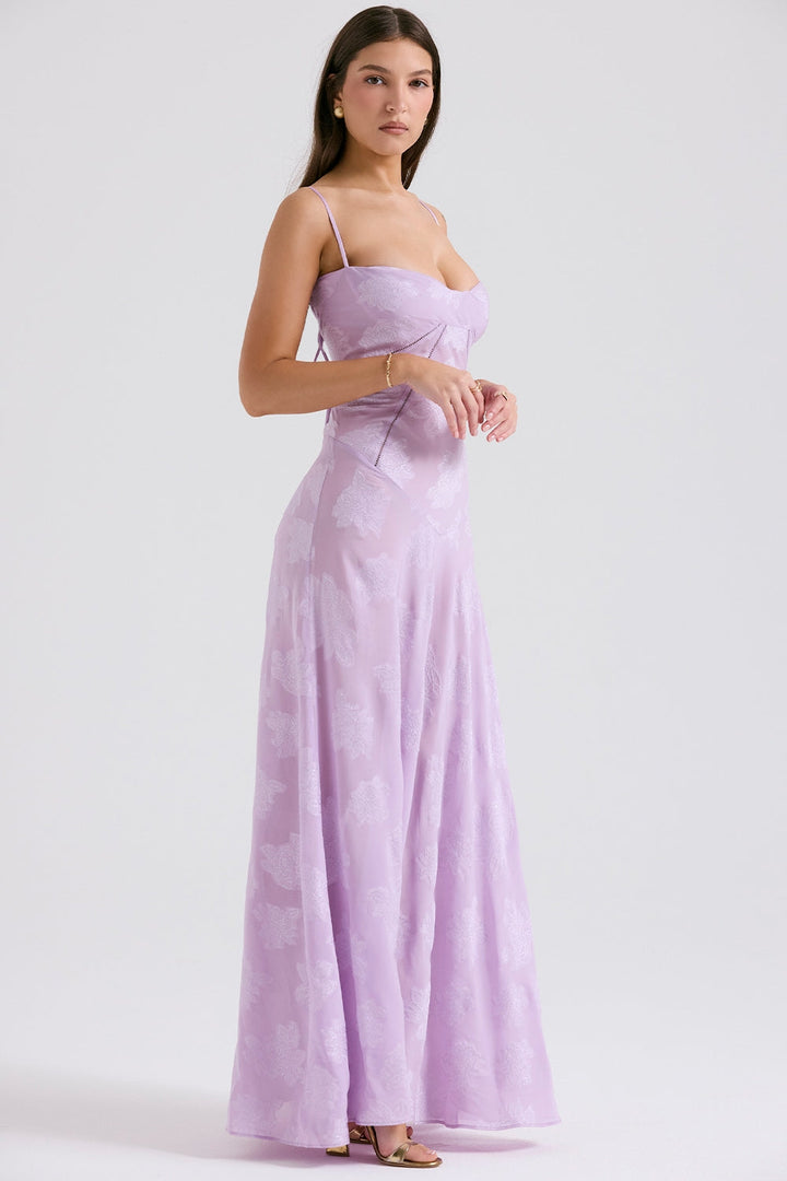 Seren™ | Vintage Floral Lace Back Maxi Dress