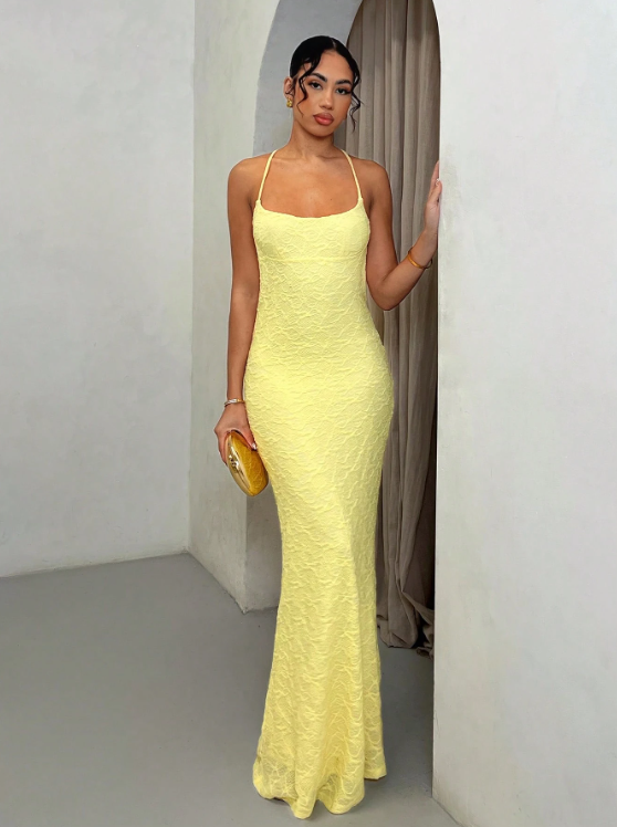 Yvette™ | Sunshine Lace Maxi-Kleid