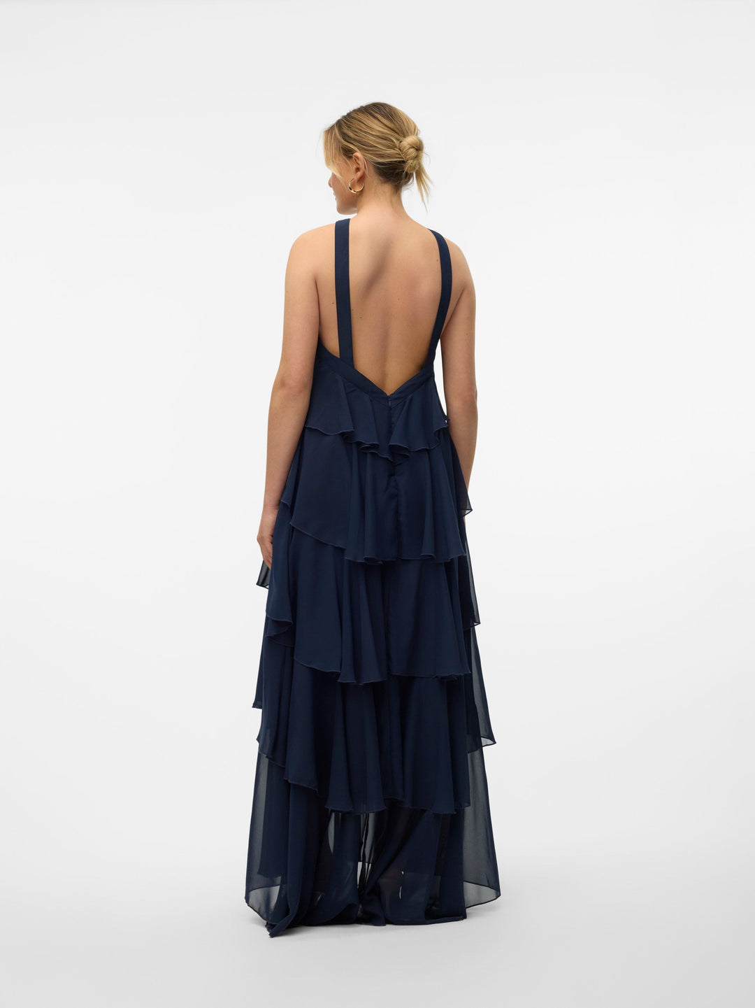 Vera™ | Geschichtetes Pflaumen-Rüsch-Maxikleid