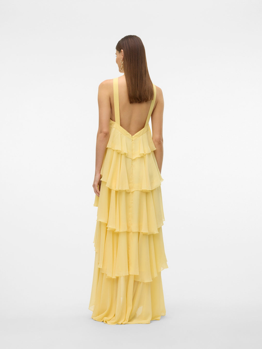 Vera™ | Geschichtetes Pflaumen-Rüsch-Maxikleid