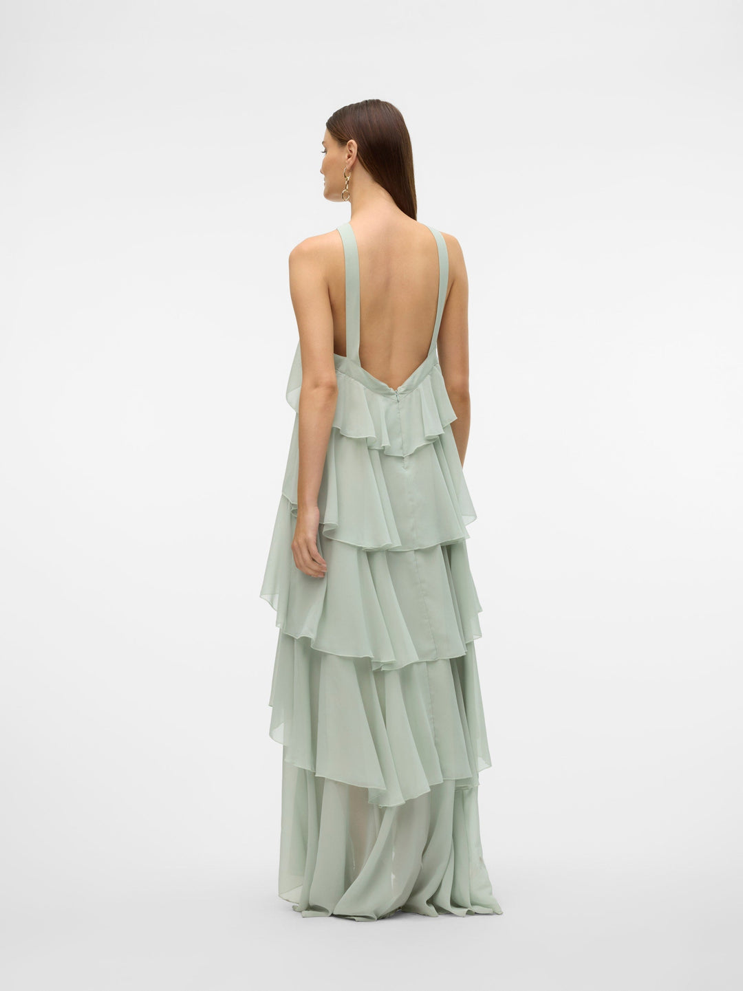 Vera™ | Geschichtetes Pflaumen-Rüsch-Maxikleid