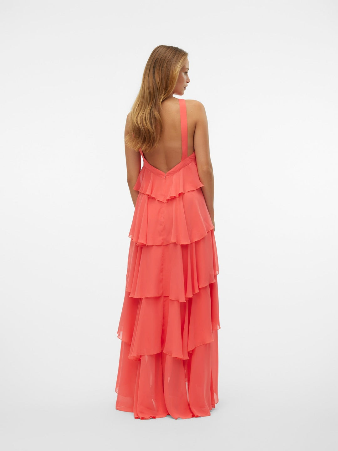 Vera™ | Geschichtetes Pflaumen-Rüsch-Maxikleid
