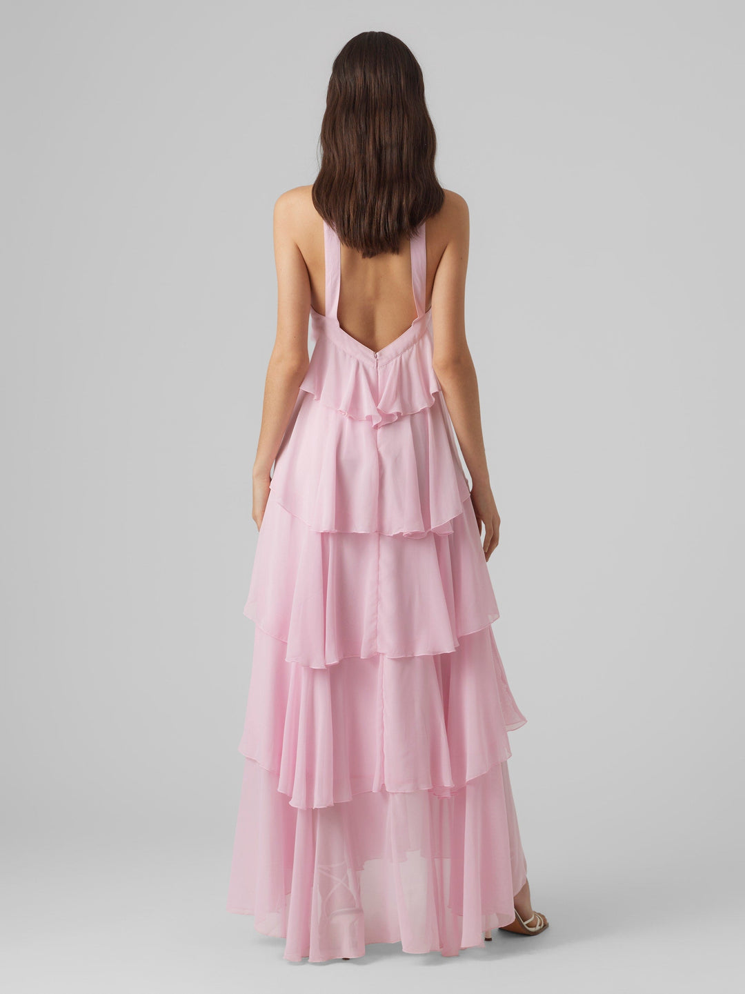 Vera™ | Geschichtetes Pflaumen-Rüsch-Maxikleid