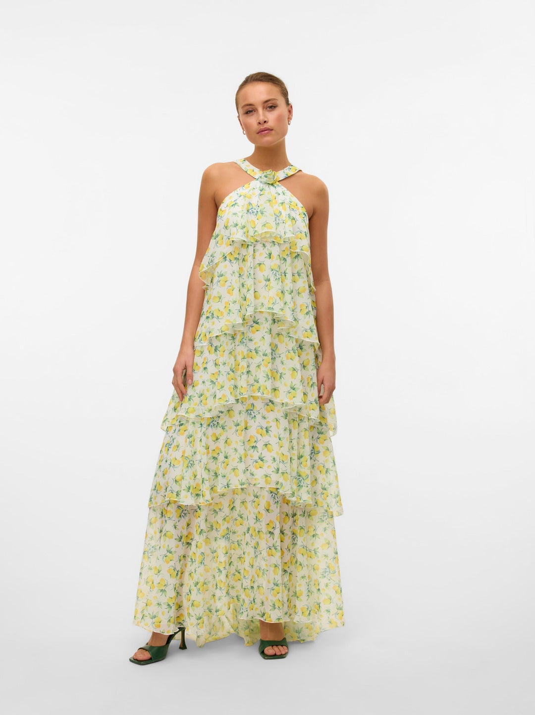 Vera™ | Geschichtetes Pflaumen-Rüsch-Maxikleid