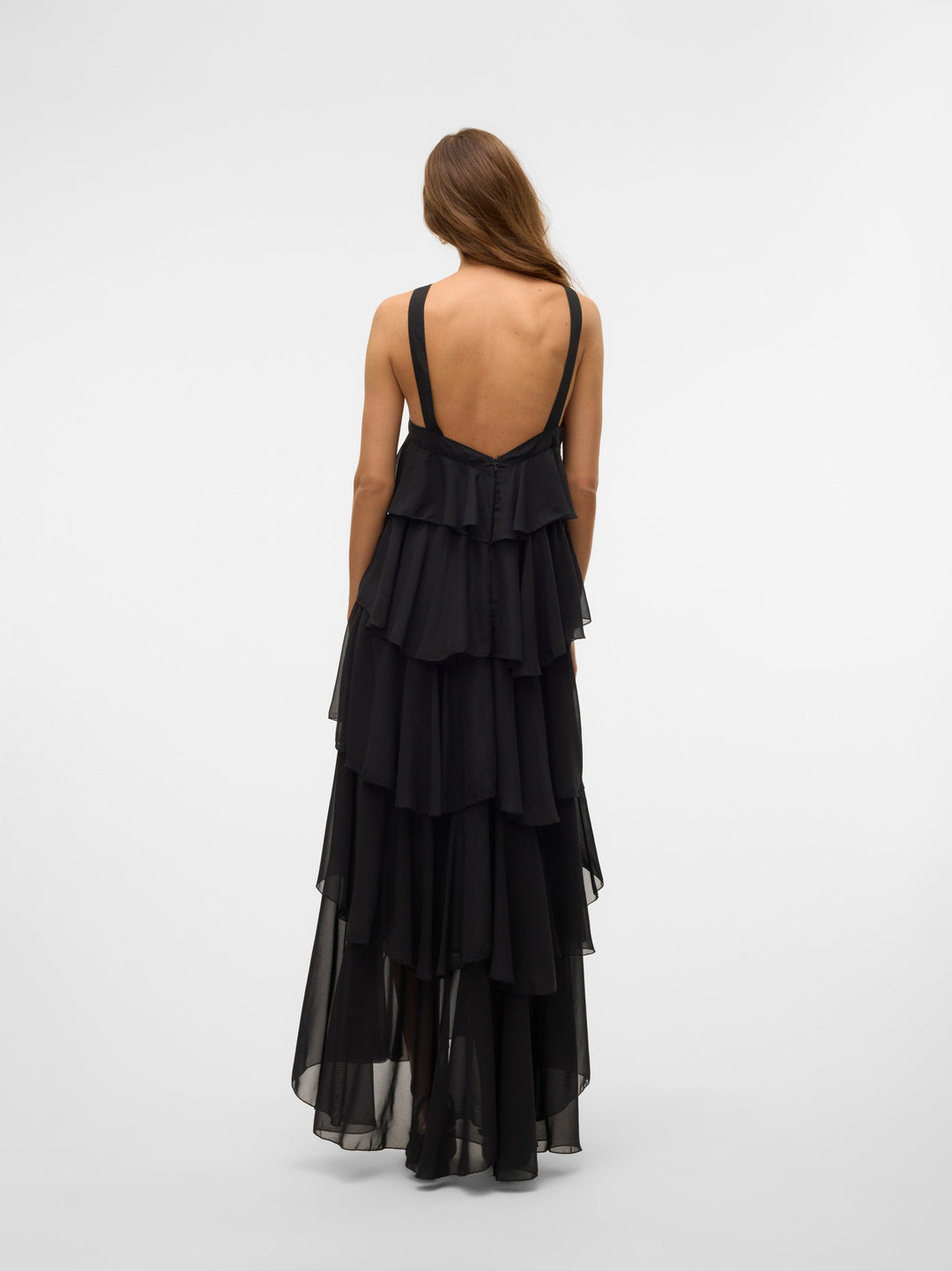 Vera™ | Geschichtetes Pflaumen-Rüsch-Maxikleid